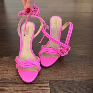 Schutz Pink Strappy Heels